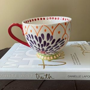 Dutch Wax,embossed,handpainted coffee/tea/soup mug, Valentines